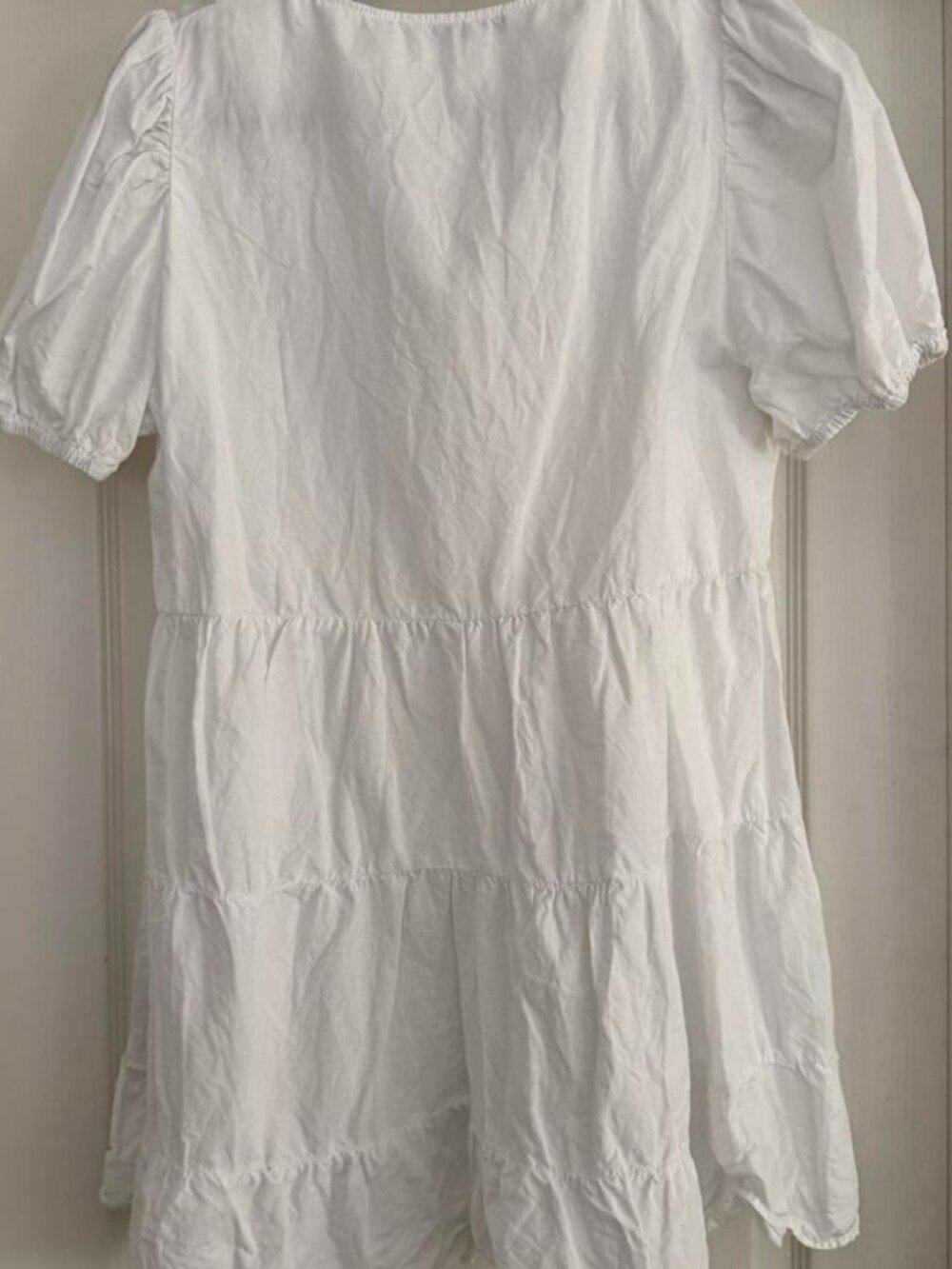 White Ruffled A-Line Dress - Picture 2 of 4